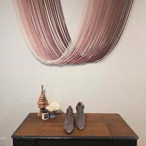 Linea Paolo Perforated Suede Leather Buckle Block Heel Ankle Boots Sz 10